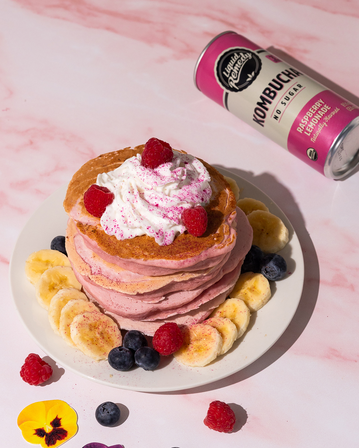 Pink Kombucha Pancakes