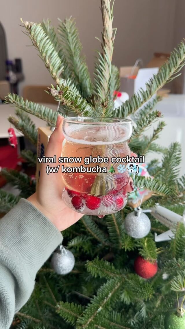 ‘tis the season for festive drinkiesss! no better way to get in the holiday spirit than with a snow globe booch cocktail, we’re actually obsessed🤭🍾❄️

ingredients:

rosemary

cranberries

prosecco

Liquid Remedy Lemonade Kombucha

how-to:

tape the rosemary upright to look like a Christmas tree, then pour in water and cranberries into the cup. place in freezer overnight, then add prosecco and some booch!